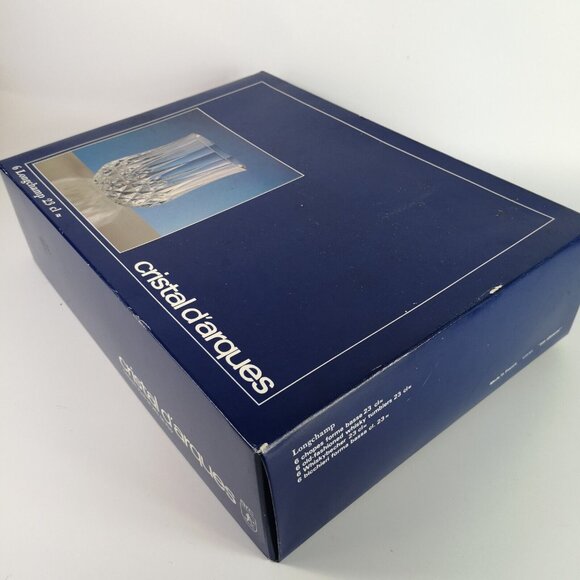 Cristal d'arques Set of 6 Long Champ 24% Lead Crystal glasses (New Old Stock) - Picture 6 of 8